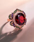 Фото #5 товара Crazy Collection® Garnet (7-5/8 ct. t.w.) and Multi-Stone Round Flower Ring in 14k Rose Gold (Also Available in London Blue Topaz)