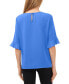 Women's Ruffled Cuff 3/4-Sleeve Crew Neck Blouse