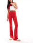 Bershka high waisted flared trousers in red