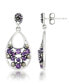 Фото #1 товара Pave Amethyst Teardrop Dangle Earrings