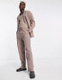 ASOS DESIGN extreme wide trousers in fawn brushed moleskin