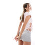 Фото #4 товара ASOS DESIGN baby tee with tie side waist with girl next door hotfix graphic in pink