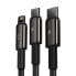 Фото #7 товара Kabel przewód 3w1 USB USB-C Iphone Lightning microUSB 3.5 A 1.5 m czarny