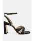 Фото #2 товара heeri Womens metallic lined slim block heel sandals