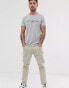 Tommy Hilfiger embroidered flag logo t-shirt in grey marl