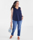 ფოტო #2 პროდუქტის Plus Size V-Neck Tank, Created for Macy's