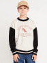 Фото #1 товара Oversized Long-Sleeve Crew-Neck Sweatshirt for Boys