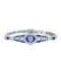 Sterling Silver White Gold Plated with Sapphire Cubic Zirconia's Bracelet