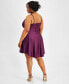 Фото #1 товара Trendy Plus Size Cowlneck Fit & Flare Dress