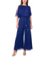 Фото #1 товара Women's Glitter-Chiffon Blouson Wide-Leg Jumpsuit