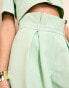 ASOS LUXE paper bag wide leg trouser in green