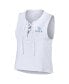 Фото #2 товара Women's White Tampa Bay Rays Lace-Up Tank Top