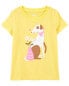Toddler Dog and Flowers Graphic Tee 2T