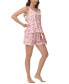 Women's Printed Tank Top with Shorts Pajama Set, 2-Piece