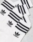 adidas Originals 6 pack crew socks in white with trefoil and 3 stripes