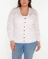 Фото #1 товара Black Label Plus Size Pointelle Button Front Cardigan Sweater