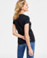 Фото #2 товара Women's Embellished Short-Sleeve Crewneck Top, Created for Macy's