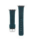 Men's and Women's Apple Moss Green Wool Velvet, Leather, Stainless Steel Replacement Band 44mm