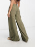 South Beach oversized beach trouser in khaki