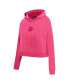 Women's Pittsburgh Steelers Triple Pink Cropped Fleece Pullover Hoodie