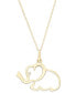 ფოტო #1 პროდუქტის Cubic Zirconia Elephant Pendant Necklace in 10k Gold