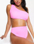 Фото #1 товара ASOS DESIGN mix and match sleek one shoulder bikini top in bright pink