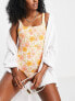Фото #1 товара & Other Stories square neck swimsuit in 70's floral print