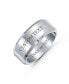 ფოტო #2 პროდუქტის Plain Simple Wide Beveled Titanium Unisex Couples Wedding Band Ring For Men Women Comfort Fit 8MM