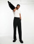 ASOS DESIGN wide leg smart trousers in black