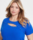 Фото #1 товара Plus Size Studded Cutout Top, Created for Macy's