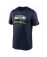 Men's College Navy Seattle Seahawks Infographic Performance T-shirt Синий, XL - фото #3