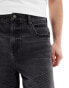 ASOS DESIGN super long length denim jorts with panels in washed black Черный, W32 - фото #4