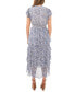 Women's Floral-Print Flutter-Sleeve Tiered Dress
