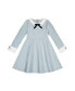 Little Girls Long Sleeve French Look Ponte Dress with Bow