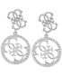 ფოტო #1 პროდუქტის Silver-Tone Pavé Quatro G Drop Earrings