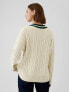 Фото #2 товара CashSoft Varsity Cable-Knit Sweater