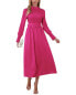 Фото #1 товара Платье VERA DOLINI Midi 90% полиэстер, 10% спандекс розово-красное 51,6 дюймов.