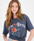 ფოტო #3 პროდუქტის Juniors' New York Rose Graphic T-Shirt