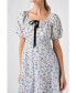 Фото #4 товара Women's Floral Print Puff Sleeve Midi Dress