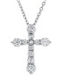 ფოტო #1 პროდუქტის Diamond Cross Adjustable Pendant Necklace (1-1/2 ct. t.w.) in 14k White Gold