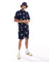 Polo Ralph Lauren all over P-wing logo terry polo classic oversized fit in navy CO-ORD