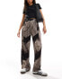 Фото #1 товара Vero Moda plisse wide leg trousers in brown abstract print