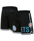 Men's Black Brooklyn Nets Washed Neon Shorts