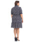 ფოტო #2 პროდუქტის Plus Size Printed Short-Sleeve Shift Dress