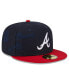 ფოტო #4 პროდუქტის Men's Navy/Red Atlanta Braves Multi Logo 59FIFTY Fitted Hat