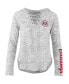 ფოტო #2 პროდუქტის Women's Gray Georgia Bulldogs Space Dye Lace-Up V-Neck Long Sleeve T-shirt