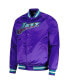 Фото #2 товара Men's Purple Utah Jazz Hardwood Classics Throwback Wordmark Raglan Full-Snap Jacket