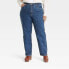 Фото #1 товара Women's High-Rise Straight Leg Jeans - Ava & Viv Dark Blue 17