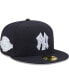 ფოტო #1 პროდუქტის Men's Navy New York Yankees 100th Anniversary Lavender Undervisor 59FIFTY Fitted Hat