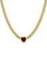 Фото #1 товара Macy's lab-Grown Ruby Heart 18" Collar Necklace (2-7/8 ct. t.w.) in Yellow-Plated Sterling Silver